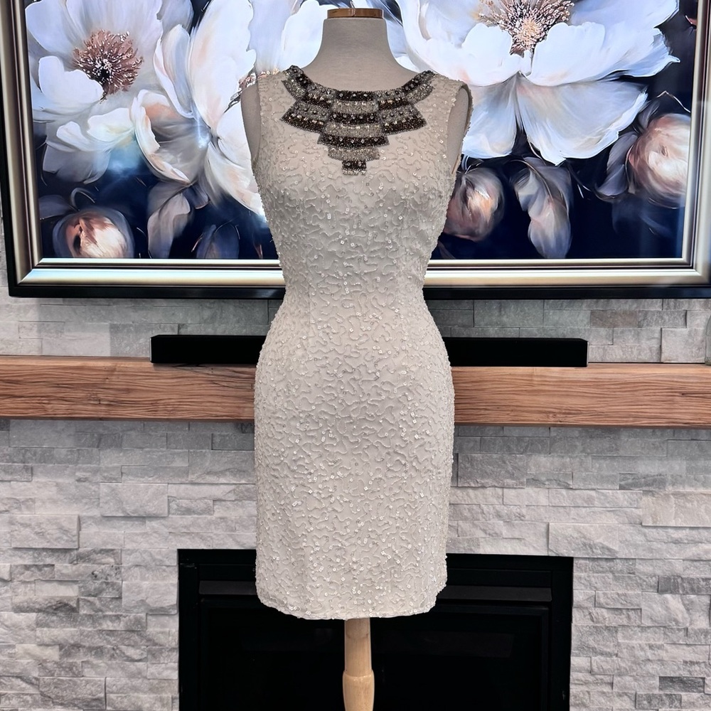 Fully beaded white dress